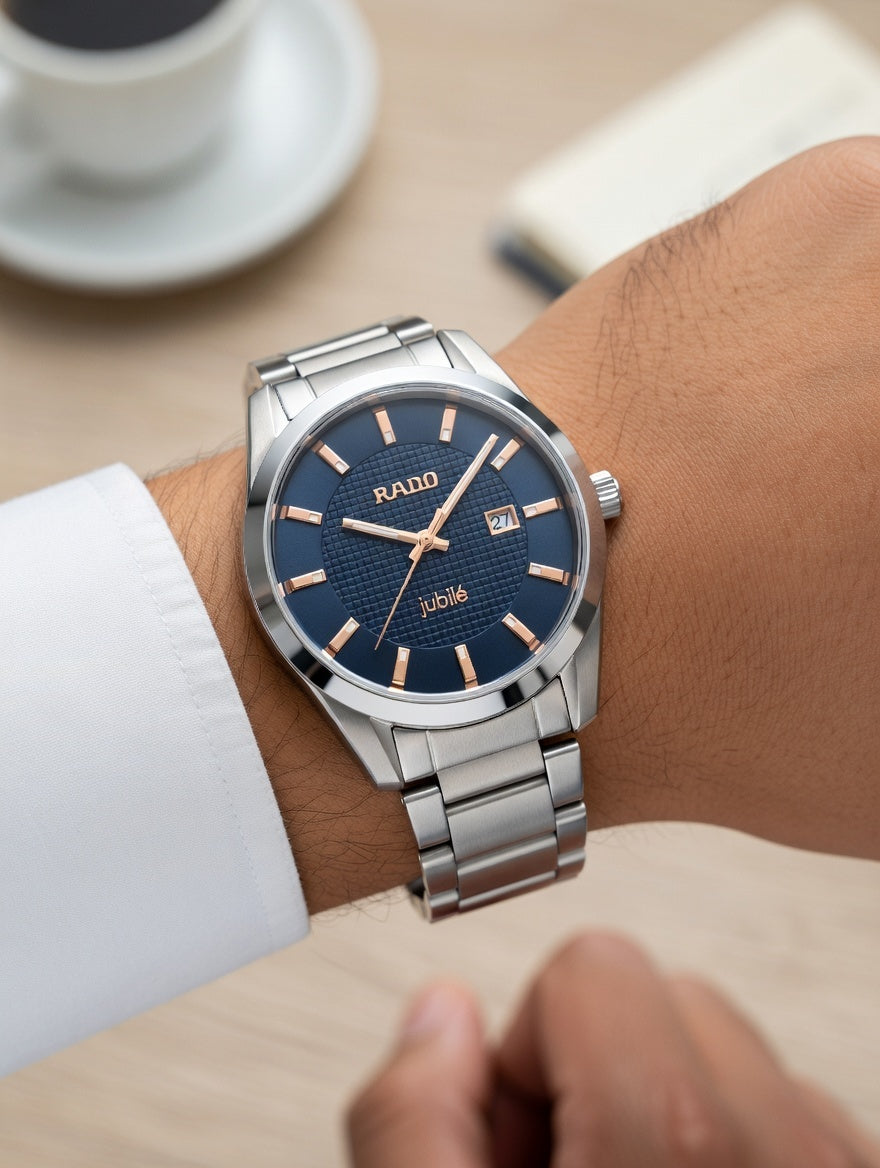 Rado Jubile Stainless Steel Watch – Blue Dial | Premium Elegant Men’s Watch